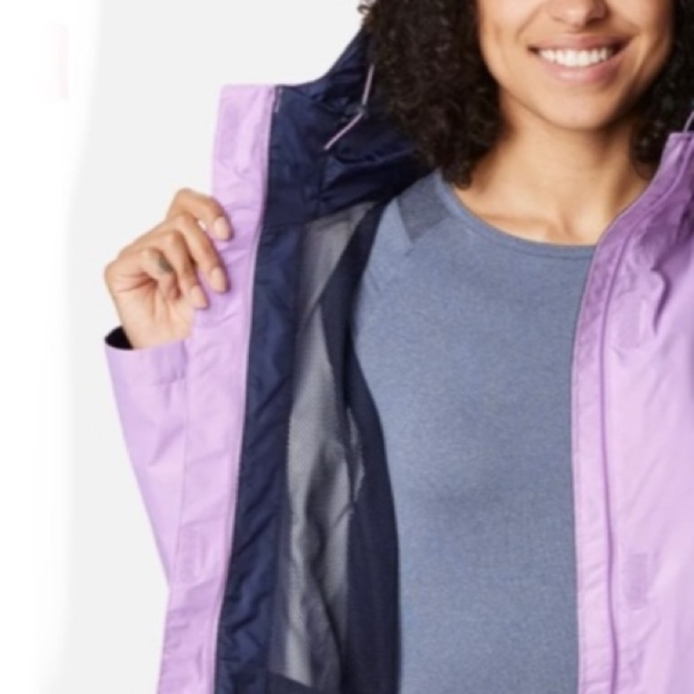 COLUMBIA Arcadia II Rain Jacket Lavender Long Sleeved Youth Medium